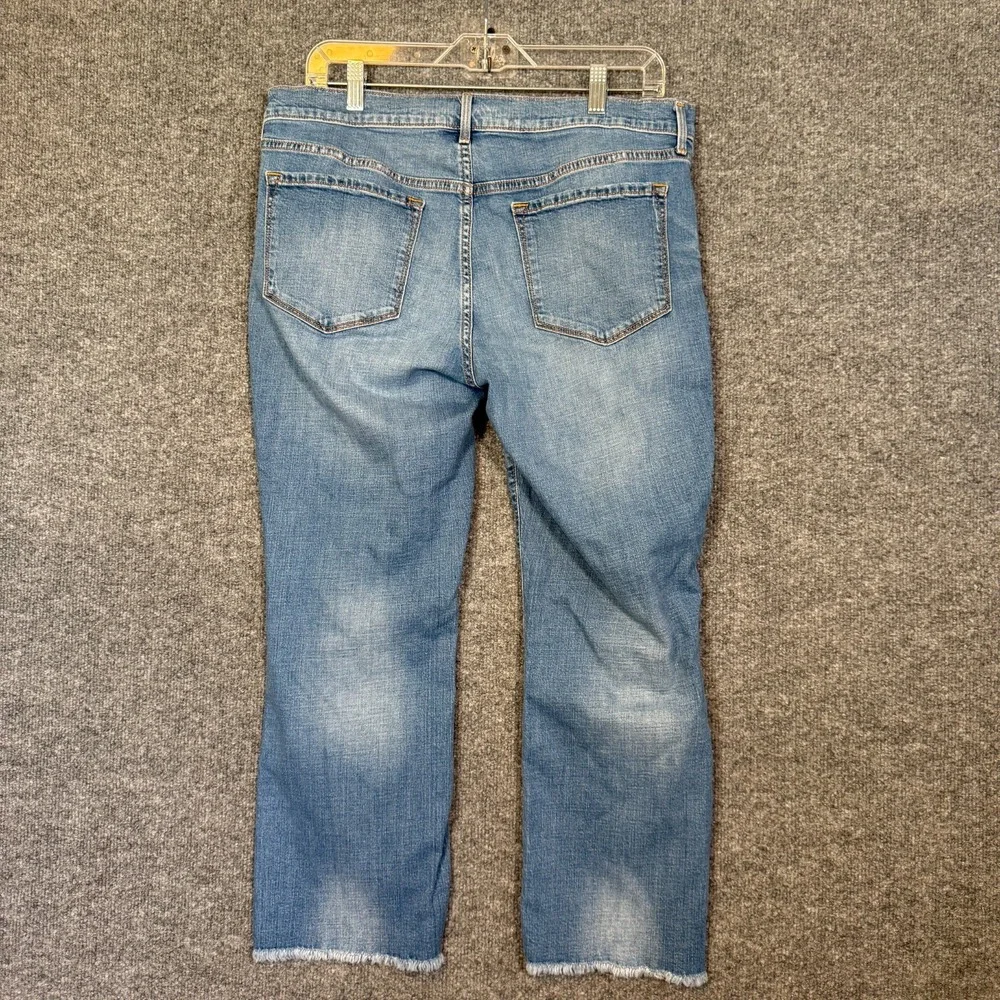 Old Navy Pants Womens 12 Blue Flare‎ Mid Rise Frayed Hem Casual Plus Size Denim